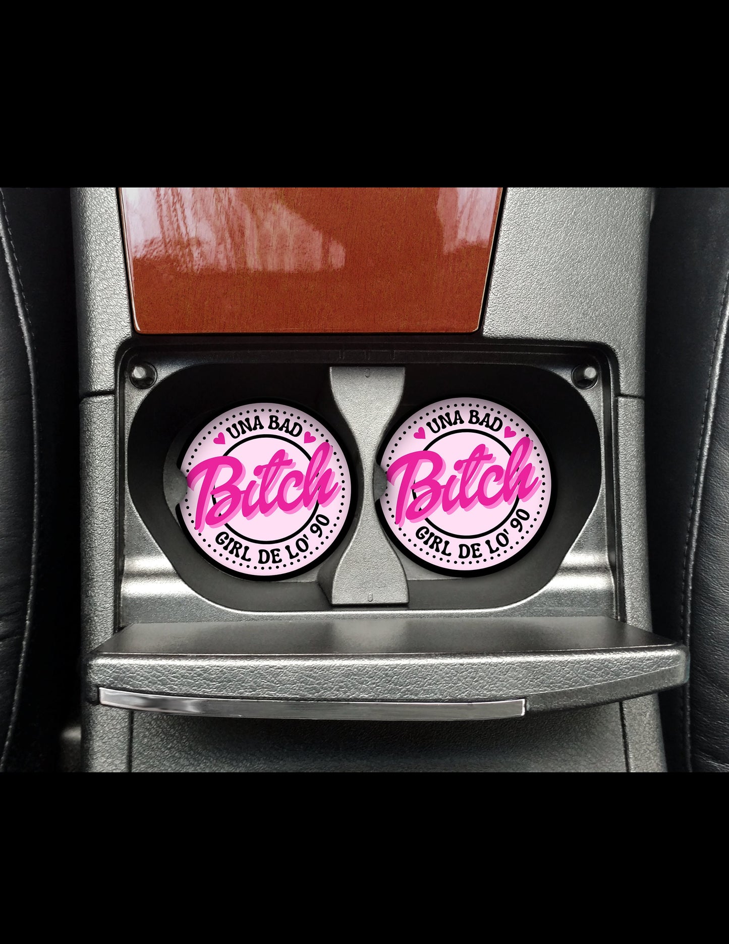 Bad Bunny Car Coasters Set of 2 | Una Bad Bitch Girl De Lo' 90