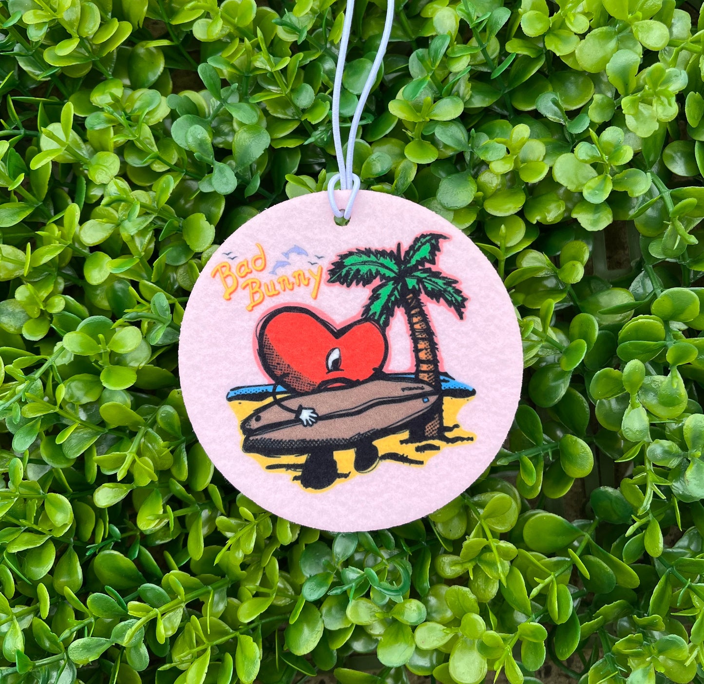 Bad Bunny Car Air Freshener | Surfing Heart