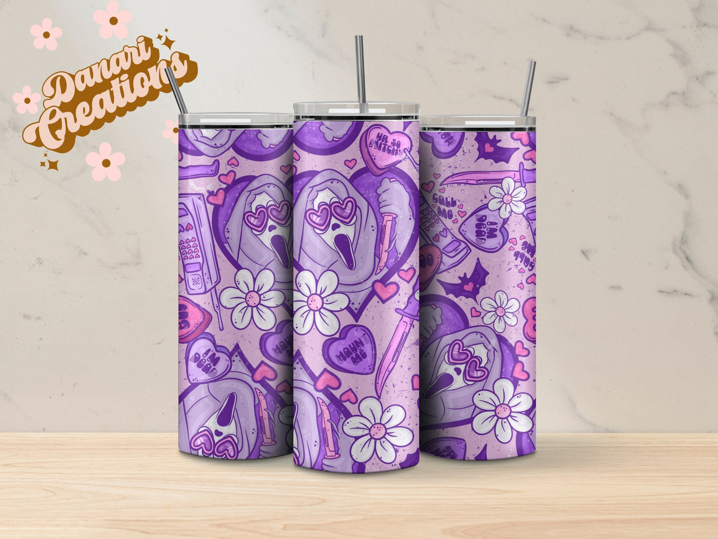 GhostFace Tumbler 20 oz | Retro Horror Cup