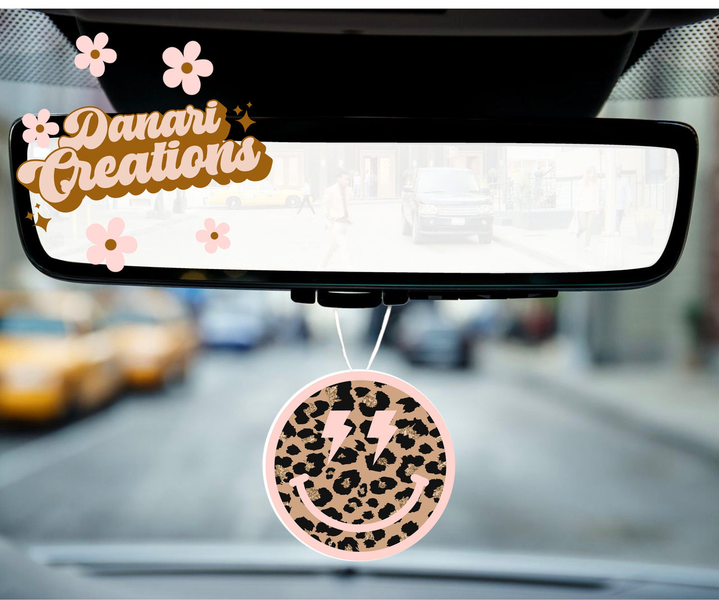 Smile Face Leopard Car Air Freshener, Smiley Car Air Freshener, Car Gift