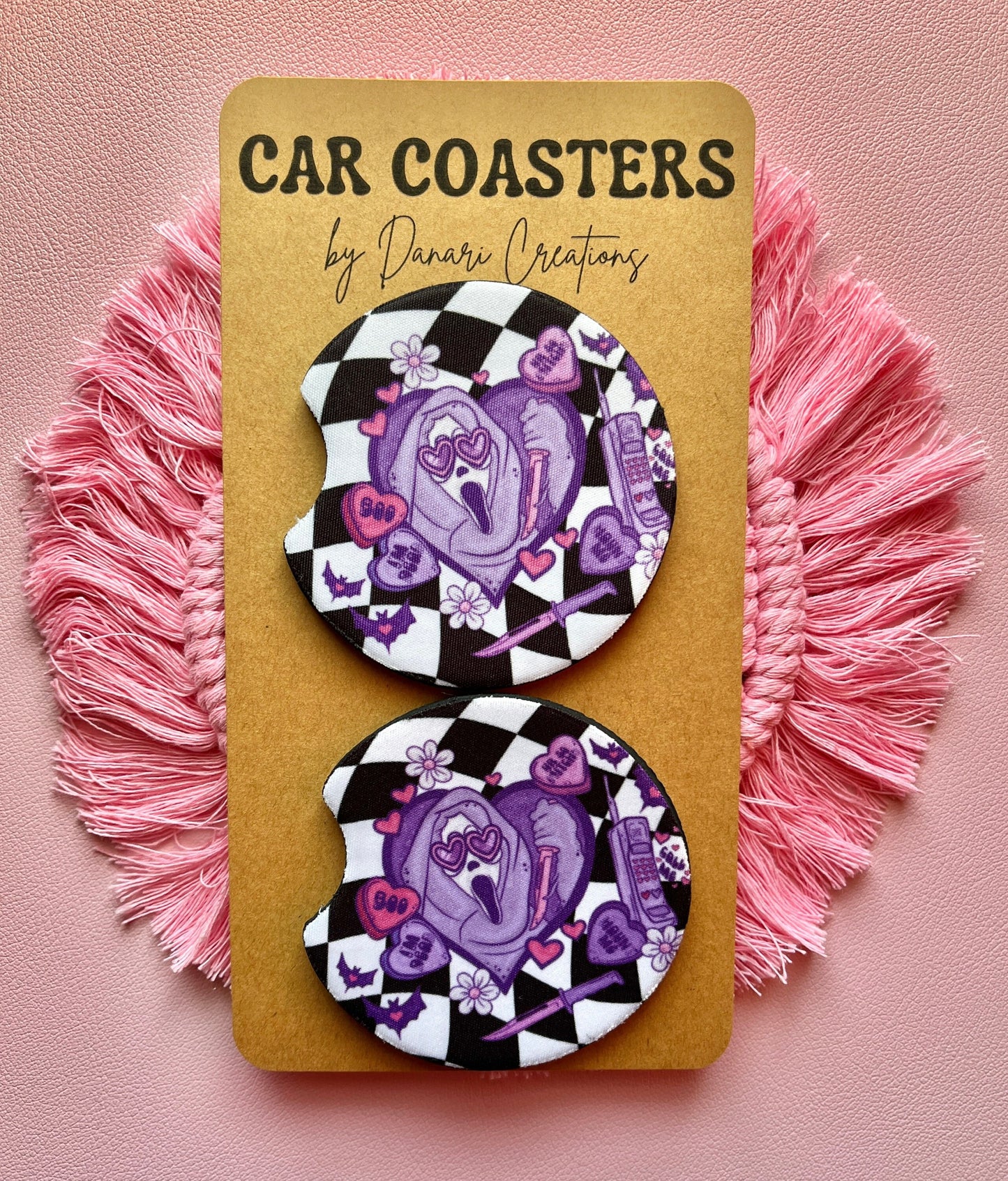 Ghost Face Car Coasters