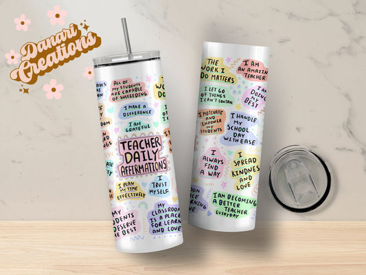 Teacher Affirmation Tumbler | Teacher Cup, Teacher appreciation Gift