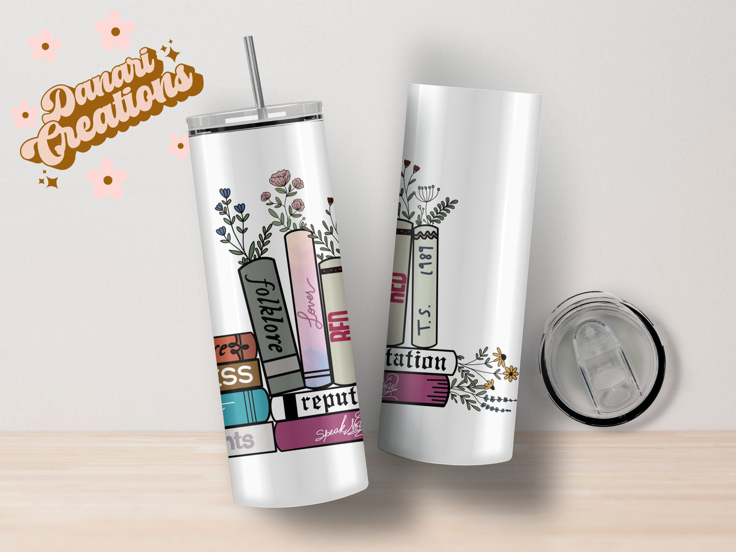 Taylor Albums Book Tumbler | Swiftie Cup
