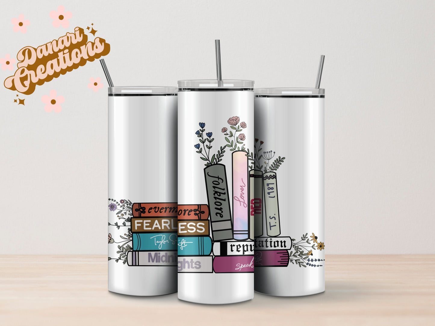 Taylor Albums Book Tumbler | Swiftie Cup