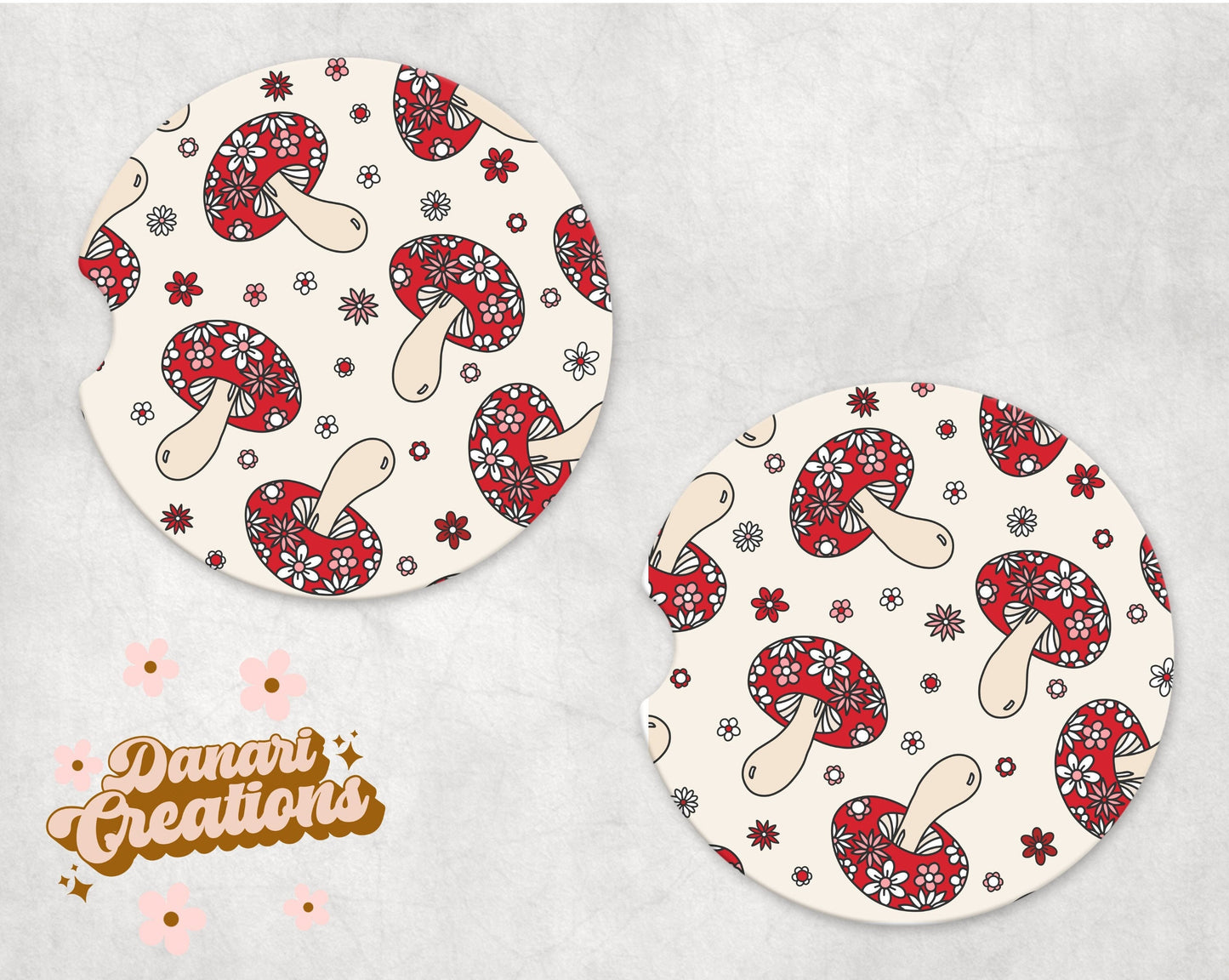 Mushroom Car Coasters