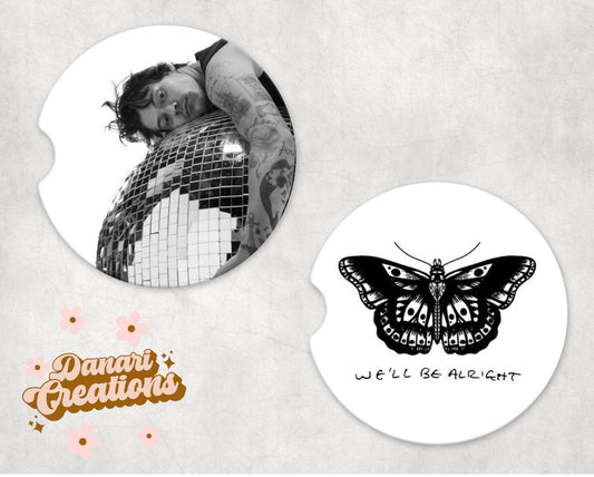 Fine Line Car Coasters Set of 2 | We'll be Alright