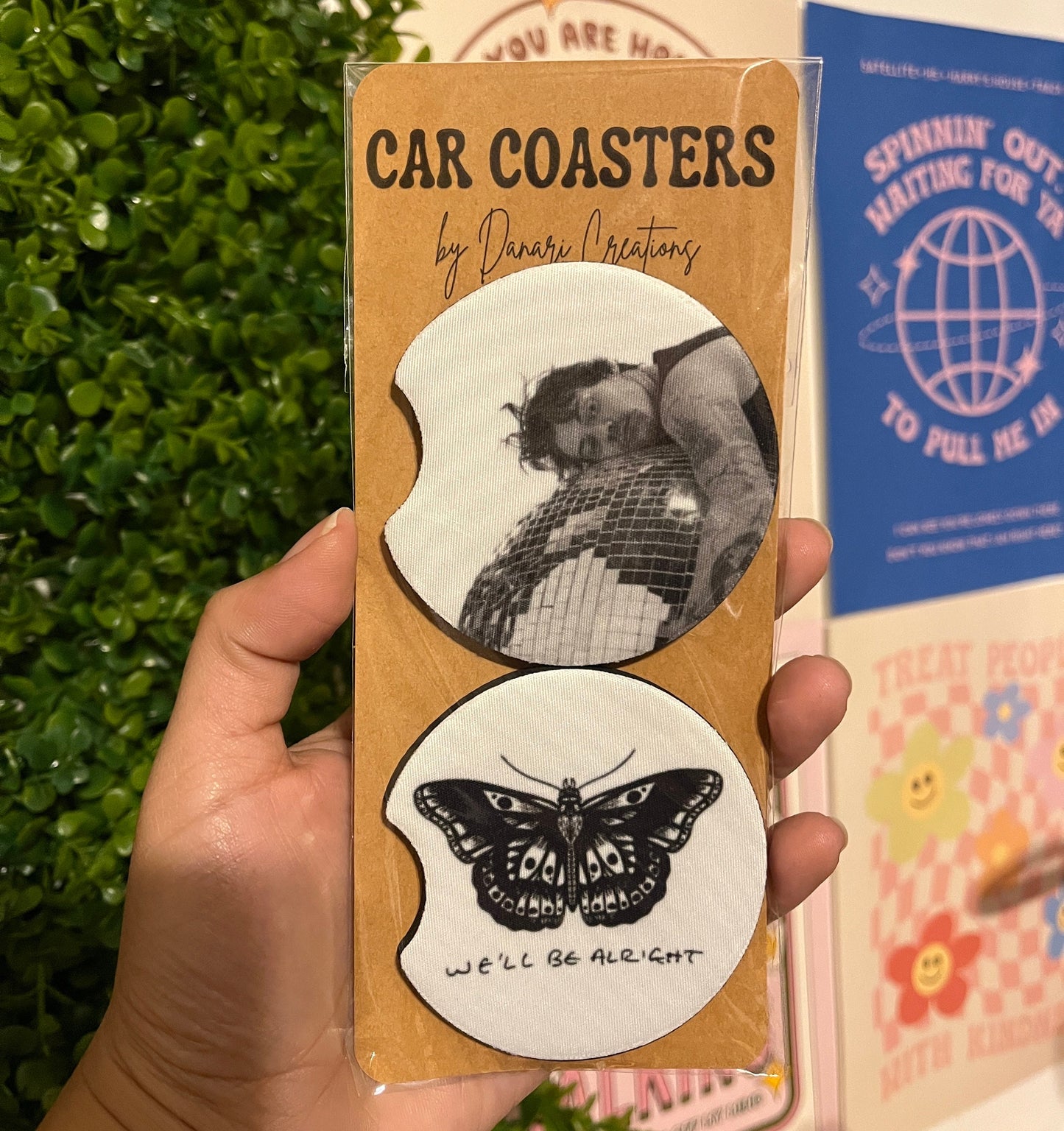 Fine Line Car Coasters Set of 2 | We'll be Alright