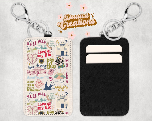 Harry Styles Track List Card Holder Keychain