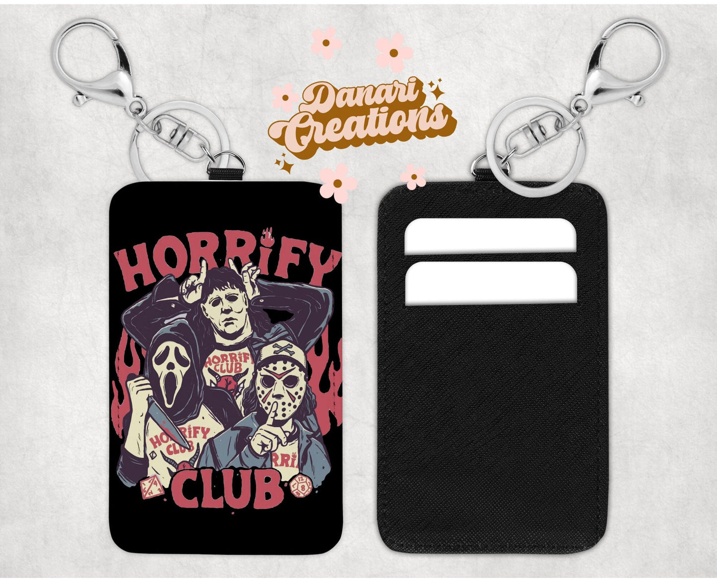Horrify Club Card Holder Keychain
