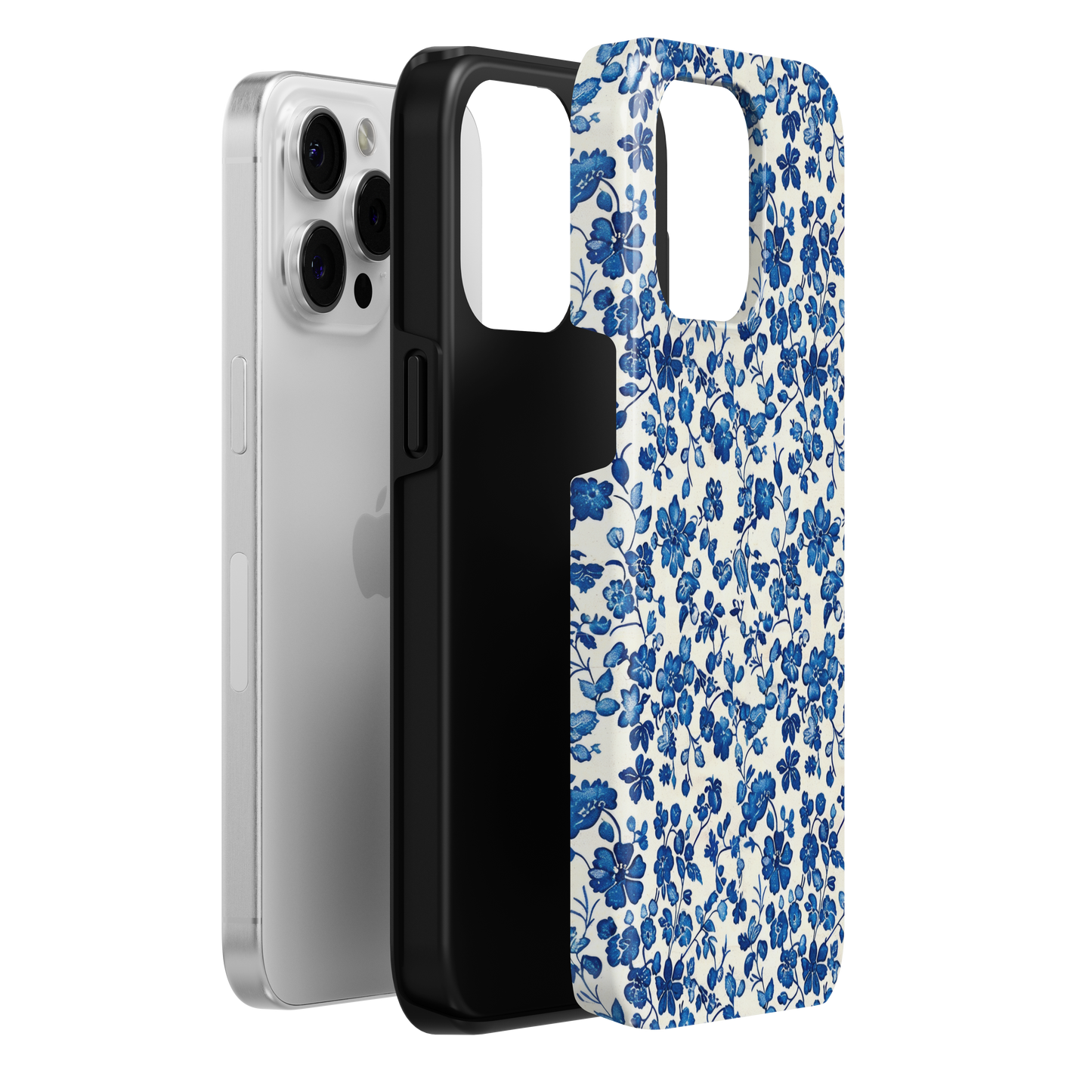 Ditsy Vintage Blue Floral Phone Case