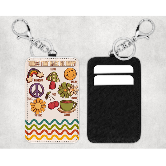 Things That Make Me Happy Card Holder Keychain