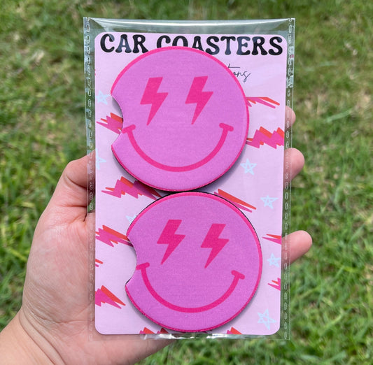 Smiley Face Car Coasters