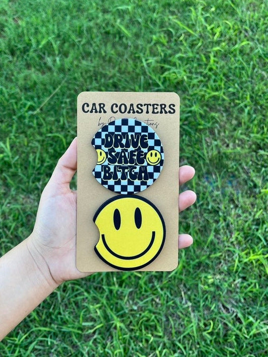 Drive Safe B!tch Car Coasters