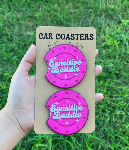 Sensitive Baddie Car Coasters