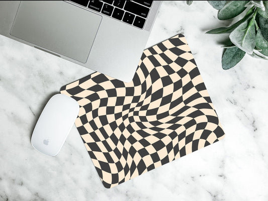 Black & Cream Checkered Mousepad