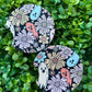 Floral Ghosts Halloween Car Coasters Set of 2
