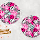 Smiley Faces Car Coasters | Pink Cow Print