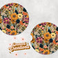 Floral Embroidery Print Car Coasters Set of 2 | Wildflowers Car Coasters