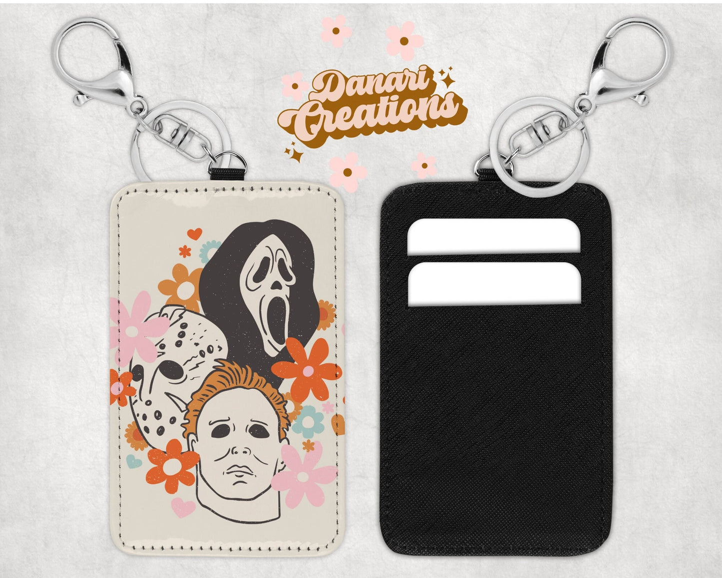 Retro Horror Card Holder Keychain