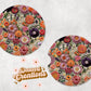 Floral Embroidery Print Car Coasters Set of 2 | Wildflowers Car Coasters